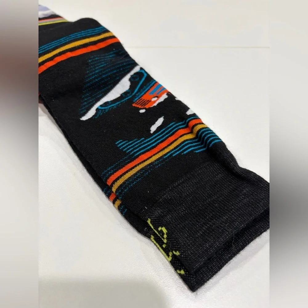 Smartwool Men's XL Snowboard Piste Machine Over The Calf Socks Black Yellow